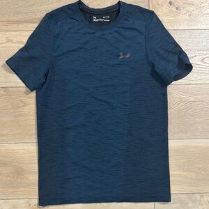Under Armour Men's Seamless Threadborne Heat Gear Blue short sleeve shirt
